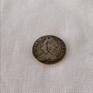 Antique Coin 1758 Silver King George 11 Silver Sixpence. As is.